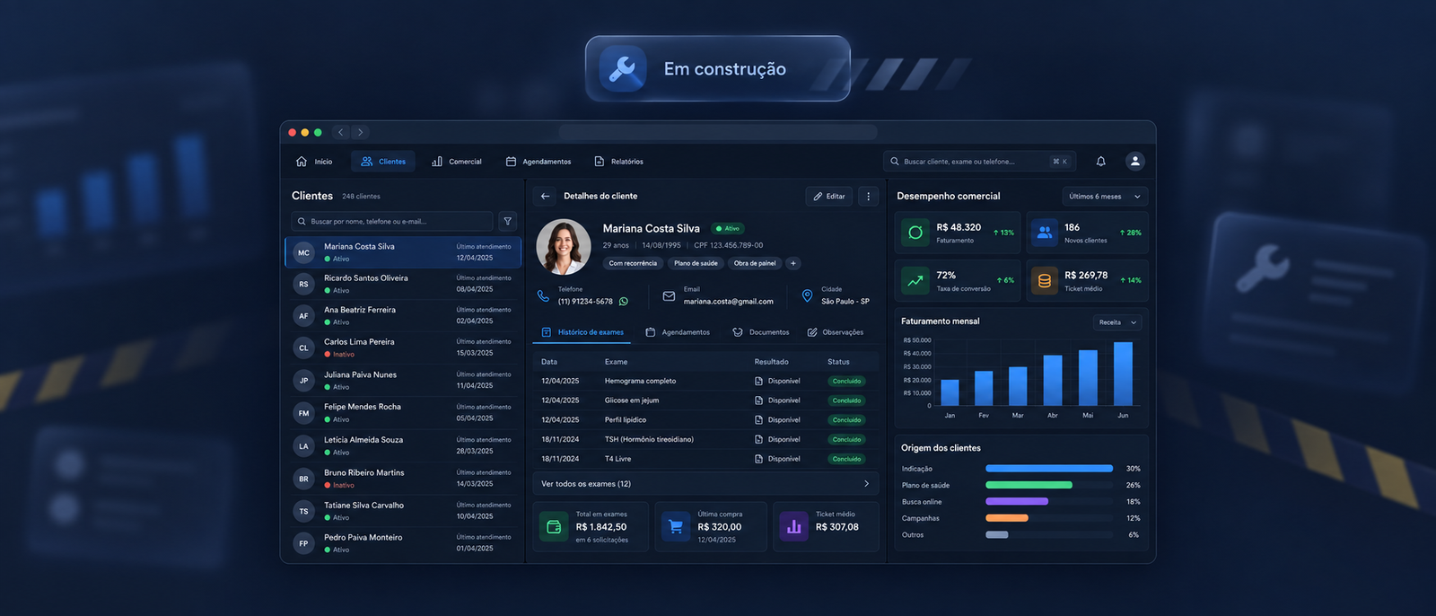 CRM para laboratório de análises clínicas — gestão comercial