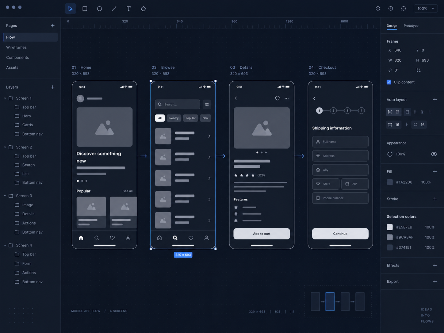 Protótipo navegável do Blueprint — telas do ERP Axia para clínicas